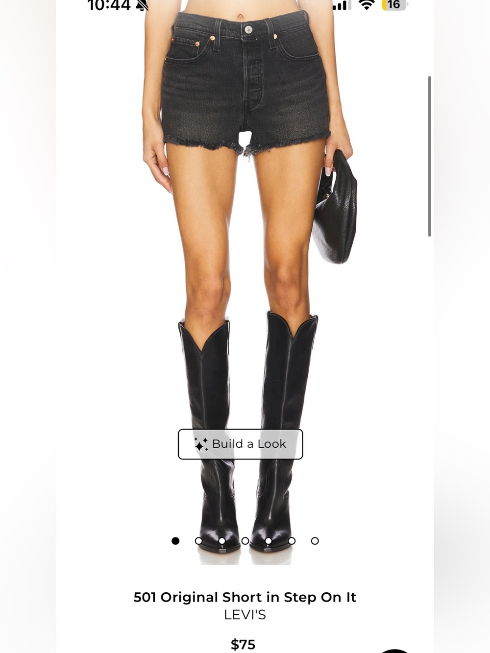 Levi's Vintage Black Distressed High-Rise Denim Shorts
